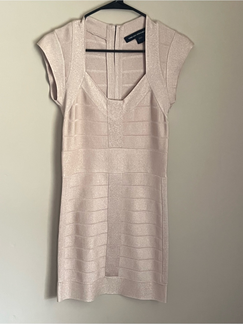 VINTAGE 90s Women's Light Beige Bandage Dress - French Connection